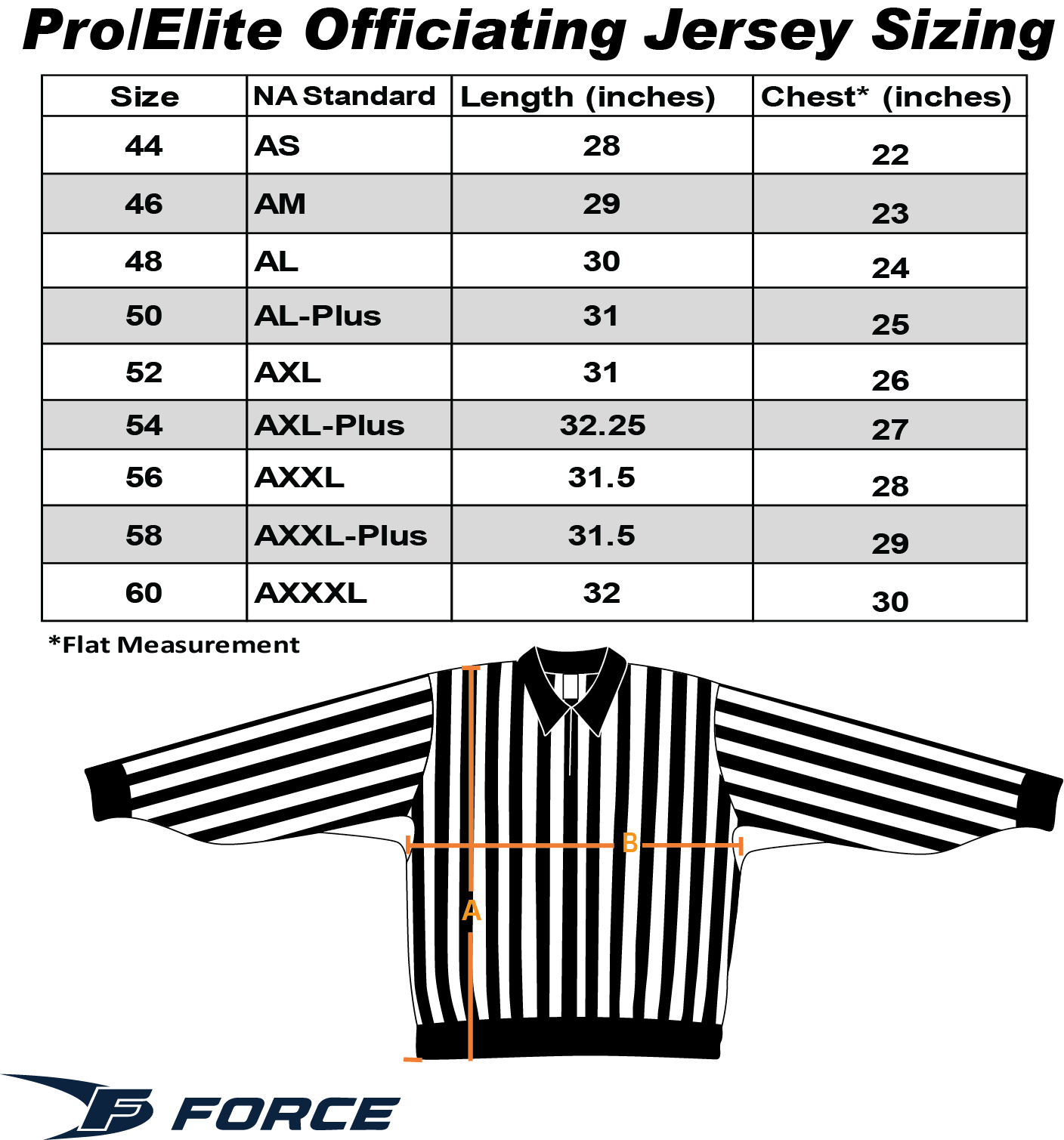 FORCE ELITE Hockey Officiating Referee Jersey - Sewn-in Armbands